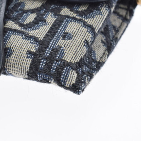 CHRISTIAN DIOR Saddle Nano Trotter Navy Blue Chain Wallet - Picture 6 of 12